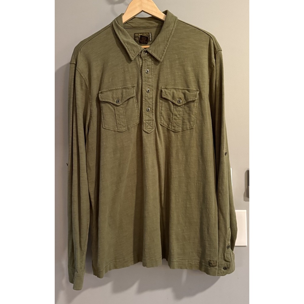 Lucky Brand‎ Polo Shirt Standard Issue Pullover Pocket Golf Beach Men's XXL